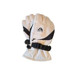 Acg thinsulate black and white winter gloves with small pocket, size small